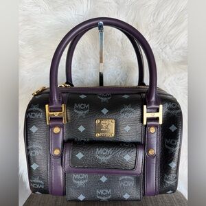 MCM Black and Purple Satchel